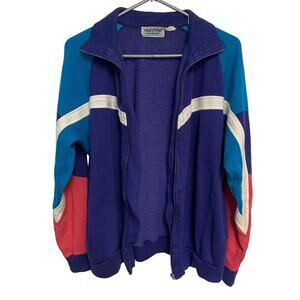 Main Event Active Sportwear Vintage Retro Cotton Track Running Jacket Size M